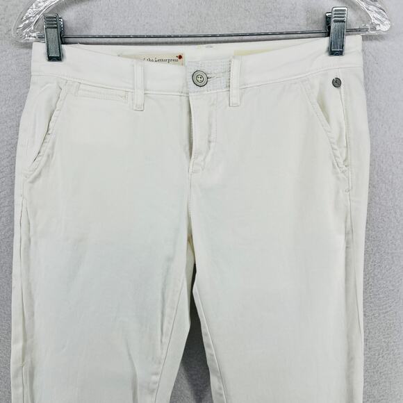 PILCRO AND THE LETTERPRESS Pants 25 Hyphen Chinos Ankle Cuffed Low Rise White - Picture 4 of 16